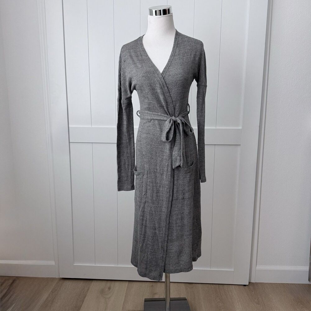 Cosabella CSBLA Lucca 648 Wrap Dress Robe Sz S Grey Marl Knit Quiet Luxury